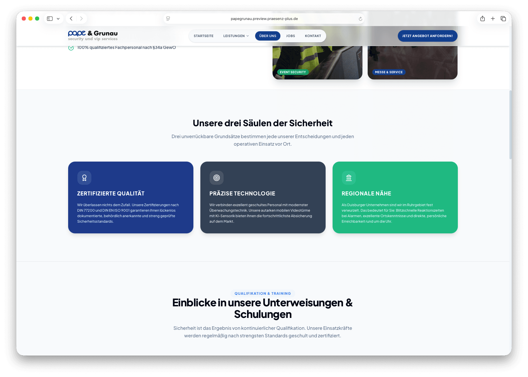 PAPE & Grunau – Drei Säulen der Sicherheit: Zertifizierte Qualität, Präzise Technologie, Regionale Nähe