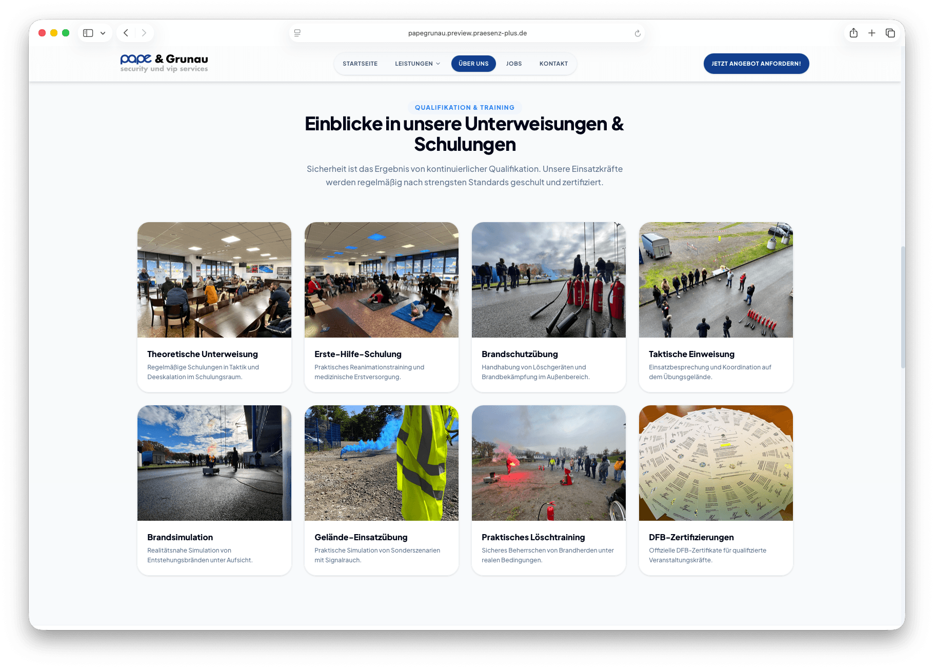 PAPE & Grunau – Schulungen & Unterweisungen: Erste Hilfe, Brandschutz, DFB-Zertifizierungen